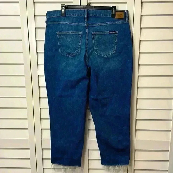 Calvin Klein High Rise Straight Ankle Jeans Size 16/33 Inseam 24” Medium Blue - Picture 6 of 9